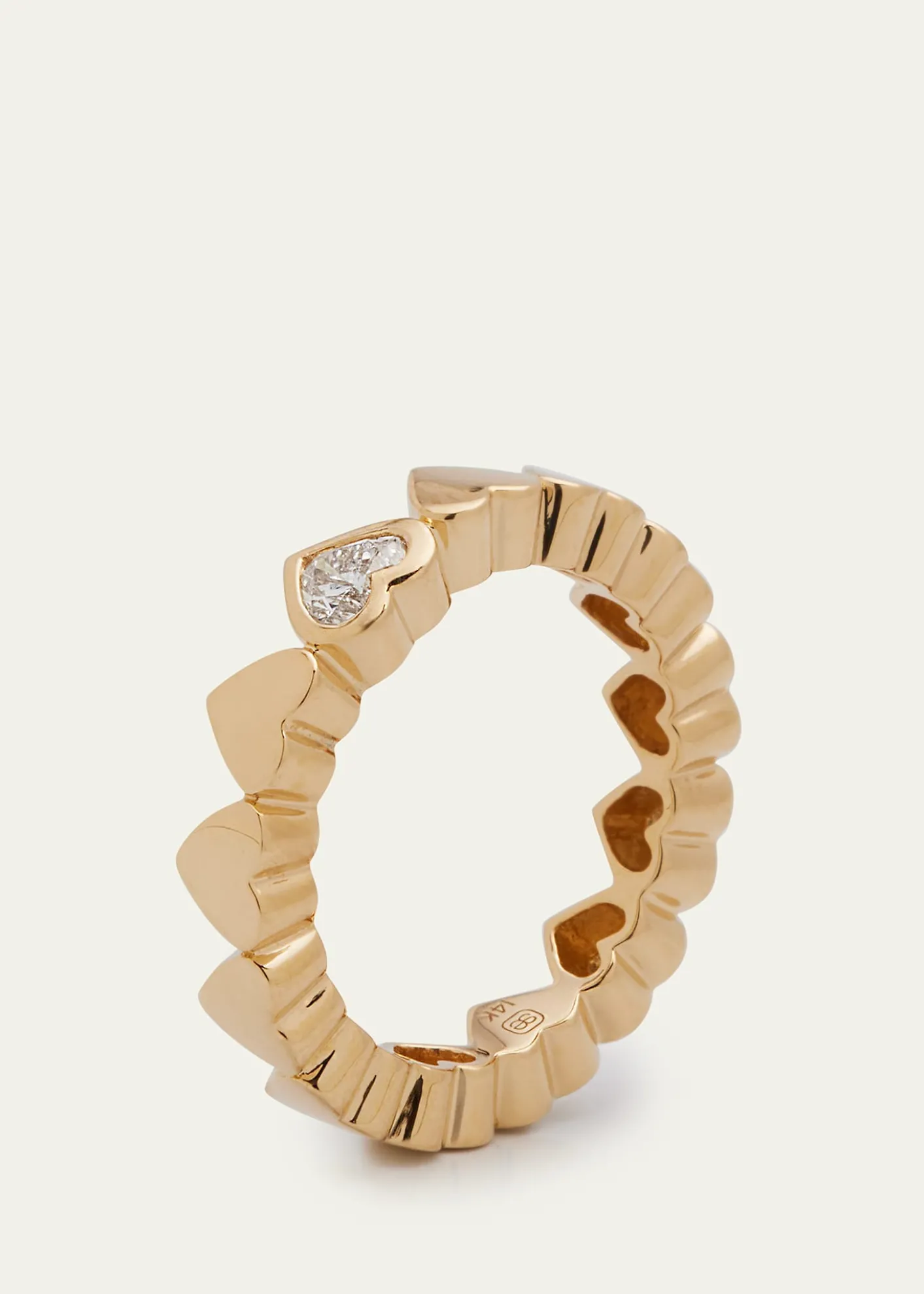 Sydney Evan14k Yellow Gold Single Diamond Heart Ring, Size 6.5