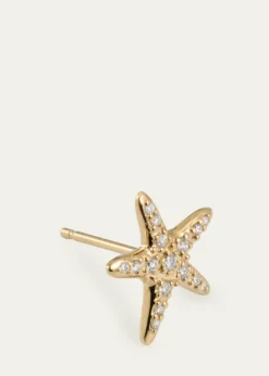 Sydney Evan14K Yellow Gold Starfish Stud Earring, Single