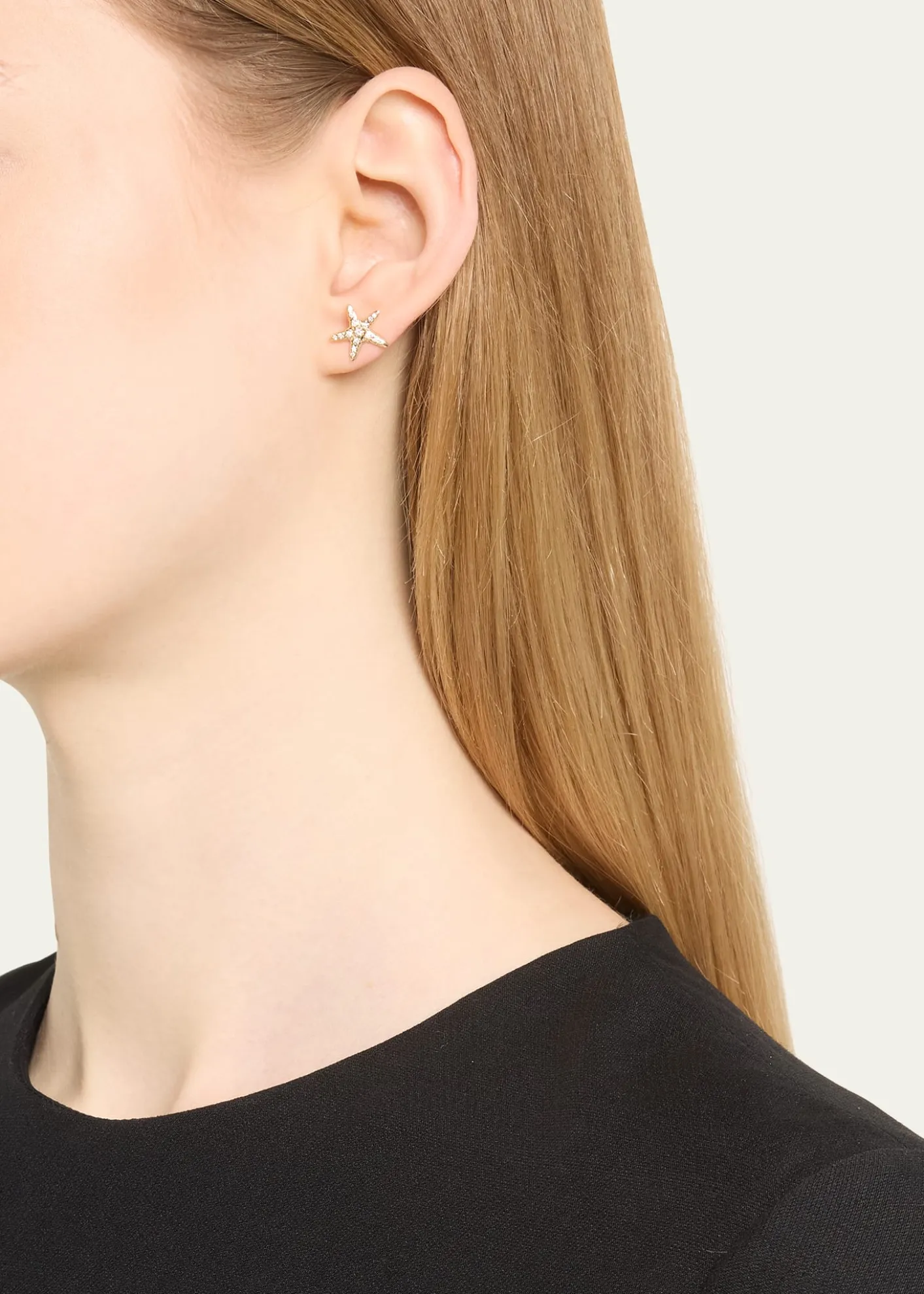 Sydney Evan14K Yellow Gold Starfish Stud Earring, Single