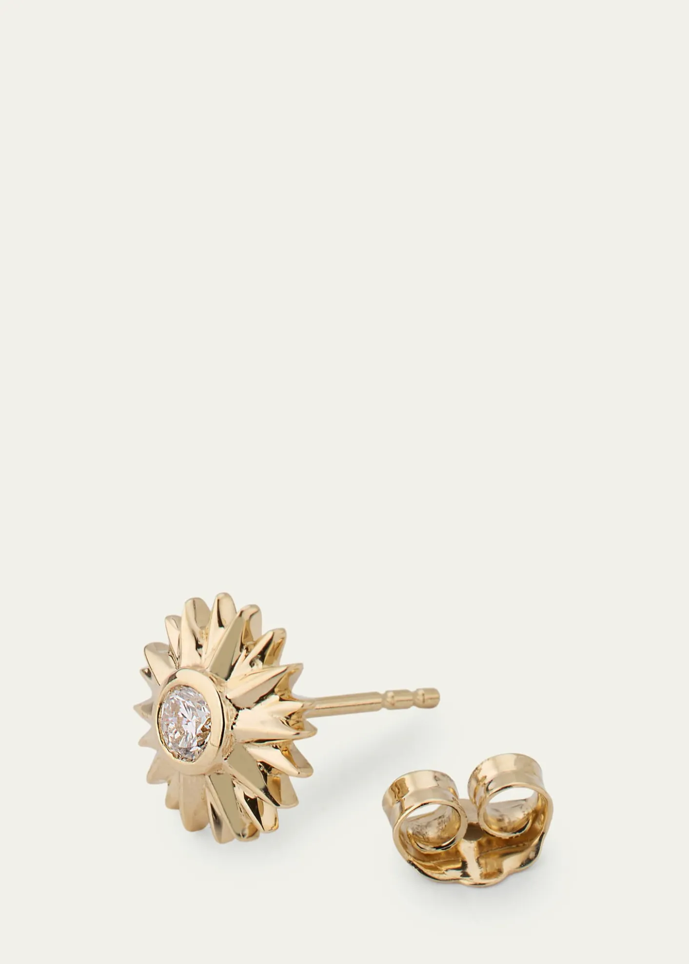 Sydney Evan14K Yellow Gold Starburst Stud Earring, Single