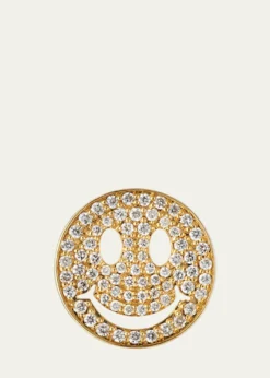 Sydney EvanLarge Pave Diamond Happy Face Stud Earring