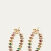 Sydney EvanMarquis Evil Eye Hoop Earrings in Rainbow, Medium