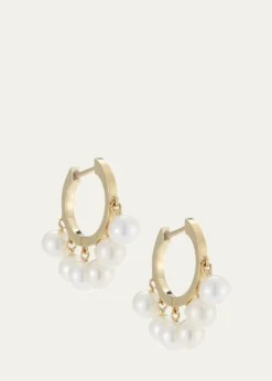 Sydney EvanPearl Tassel Huggie Hoop Earrings