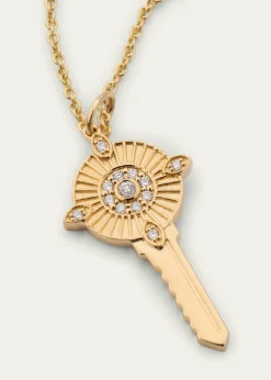 Sydney EvanProtection Key Charm on Cable Chain Necklace