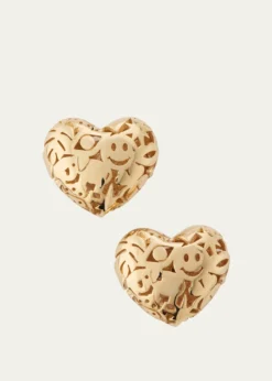 Sydney EvanSmall Puffy Icon Heart Stud Earrings