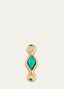 Sydney EvanTurquoise and Diamond Bezel Stud Earrings