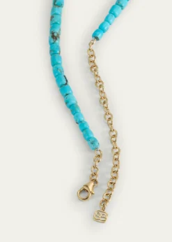 Sydney EvanTurquoise Barrels Rondelle Necklace