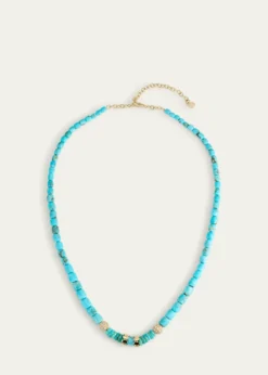 Sydney EvanTurquoise Barrels Rondelle Necklace