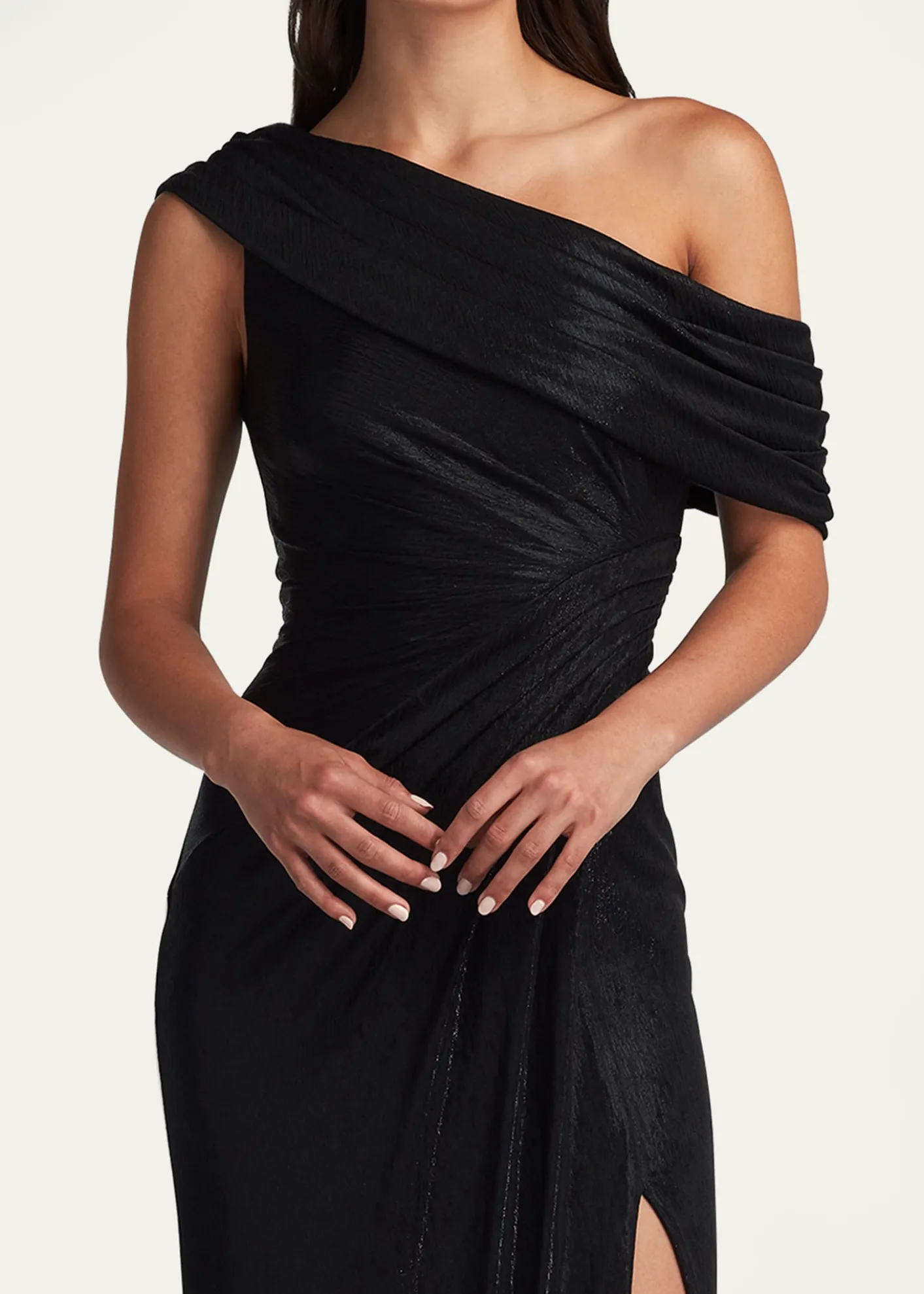Tadashi ShojiLeary Draped One-Shoulder Gown