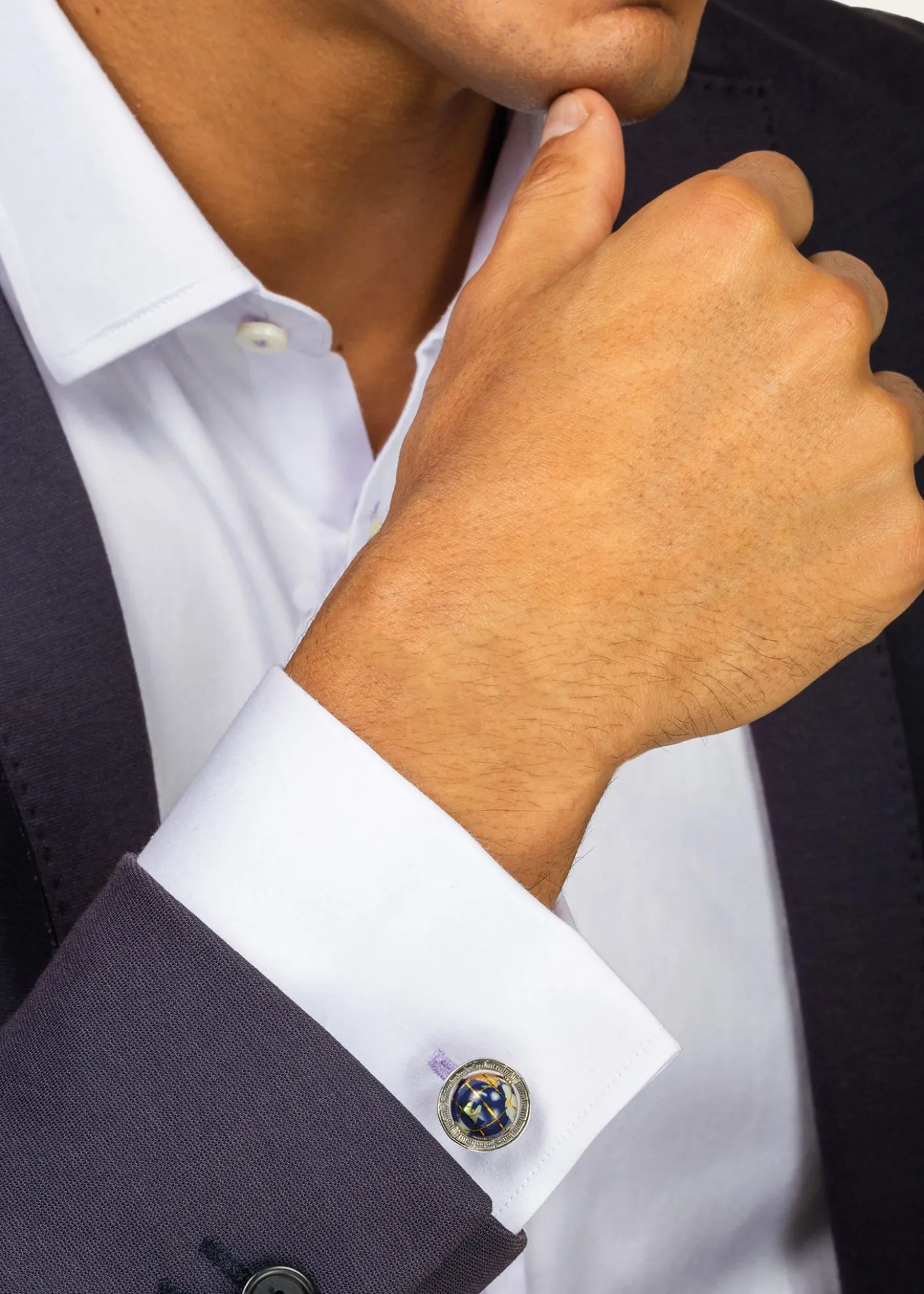 TateossianBlue Lapis Globe Cuff Links