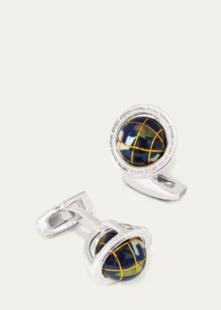 TateossianBlue Lapis Globe Cuff Links