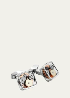 TateossianGunmetal Gear Cuff Links, Brass