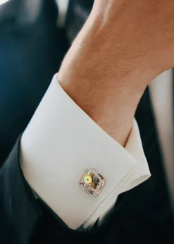 TateossianMen's Diamond and Gemstone Mechanical Gear Cufflinks