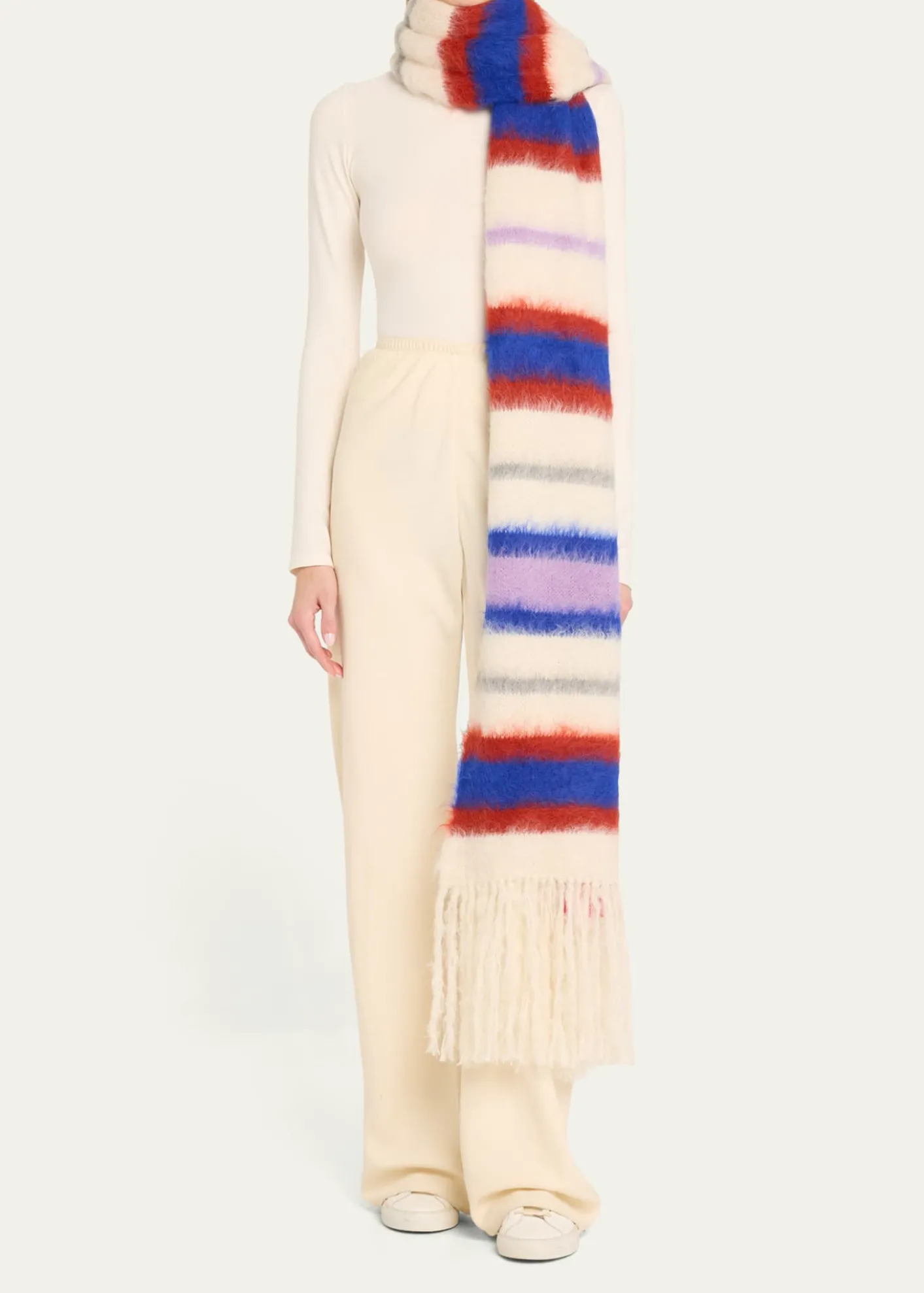 The Elder StatesmanThistle Striped Fur Scarf