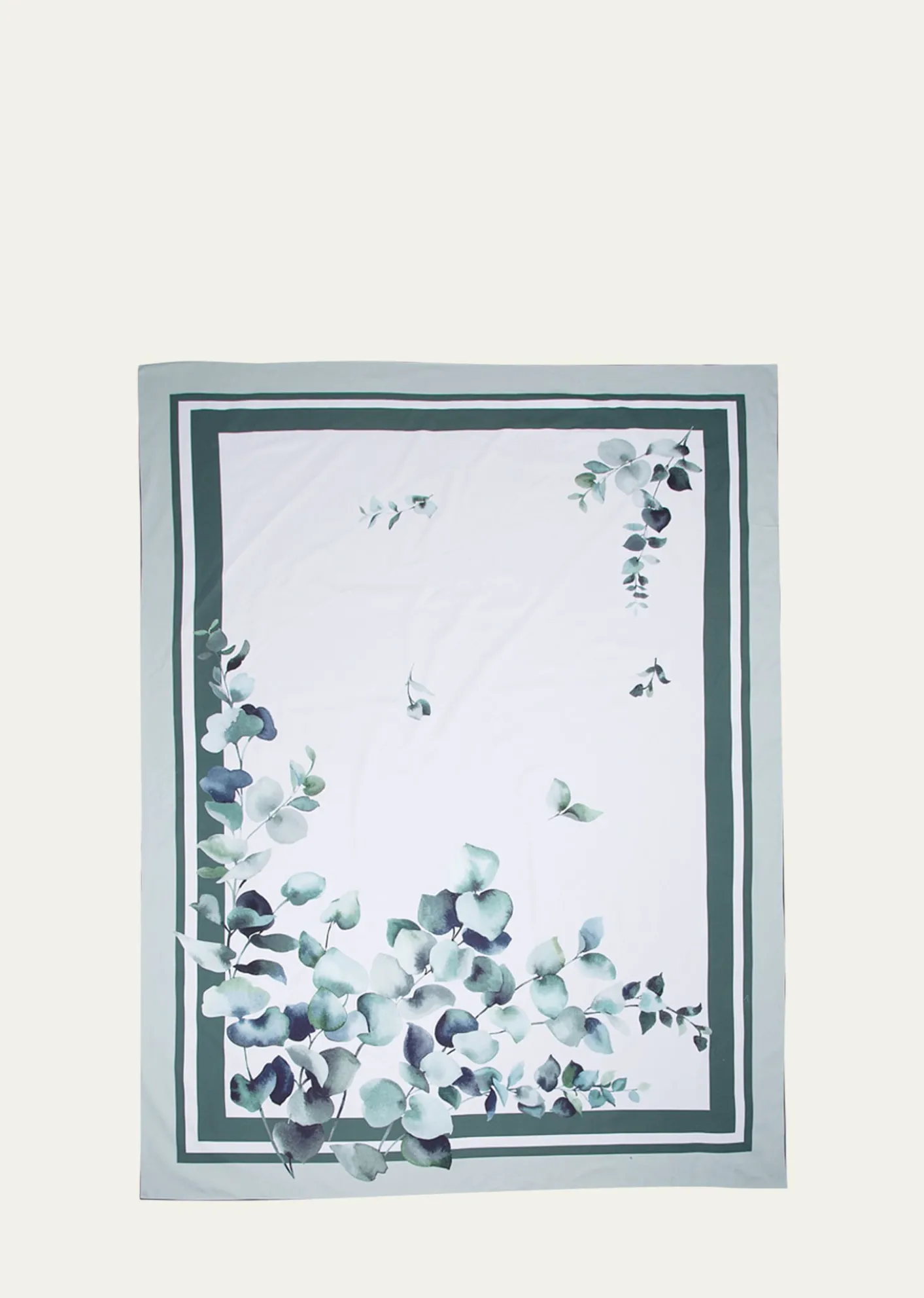 The LinoEucalyptus Green Tablecloth, 71" x 98"
