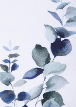 The LinoEucalyptus Navy Tablecloth, 71" Square