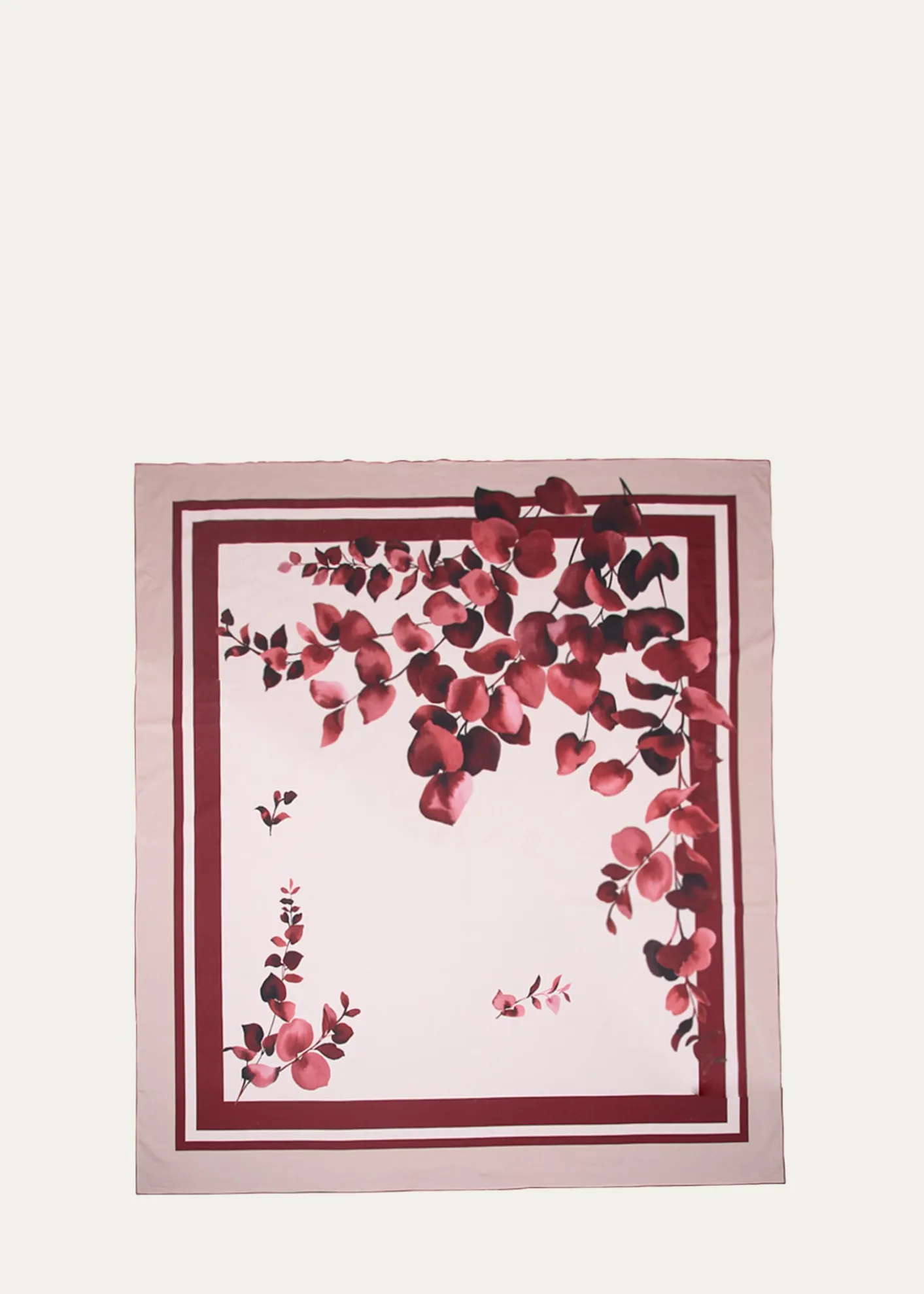 The LinoEucalyptus Red Tablecloth, 71" Square