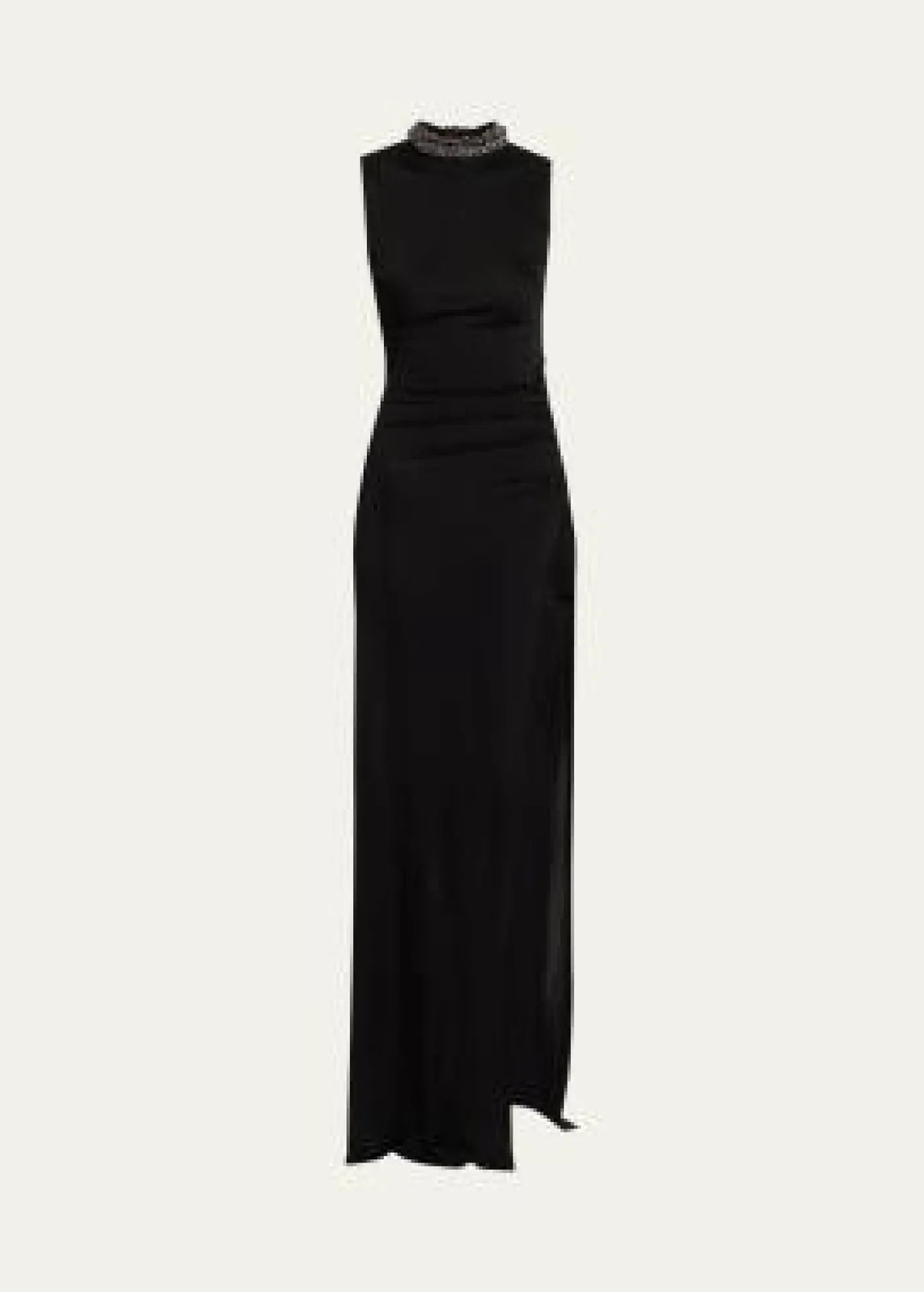 The New Arrivals by Ilkyaz OzelFonda Beaded Side-Slit Column Gown