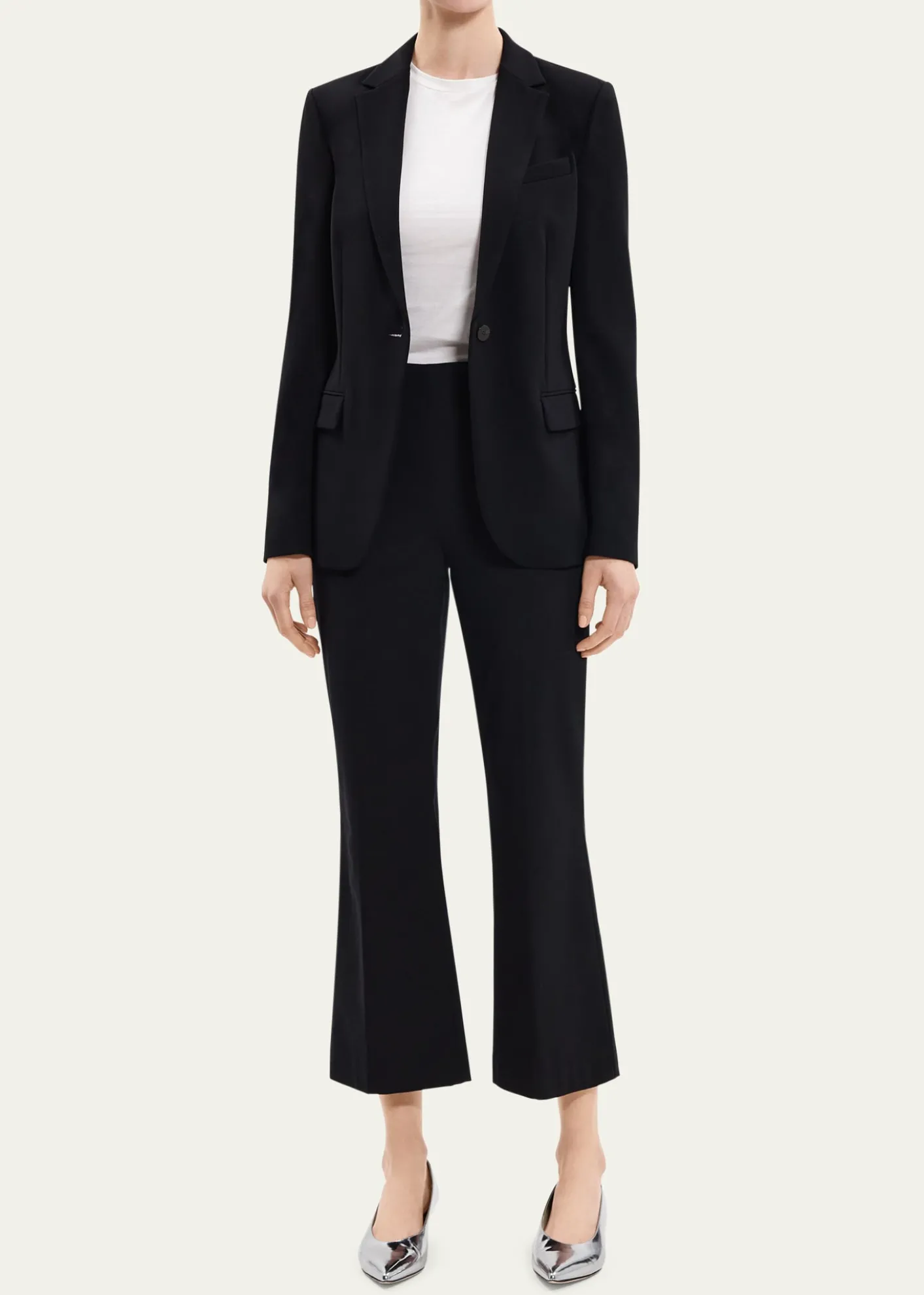 TheoryAdmiral Crepe One-Button Staple Blazer