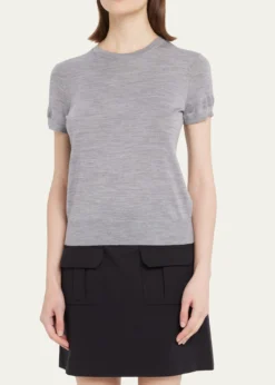 TheoryBasic Regal Wool Short-Sleeve Tee