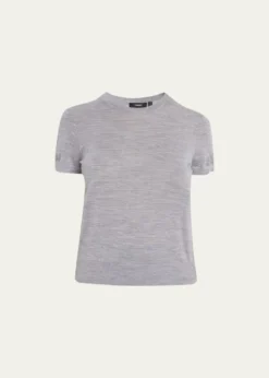 TheoryBasic Regal Wool Short-Sleeve Tee