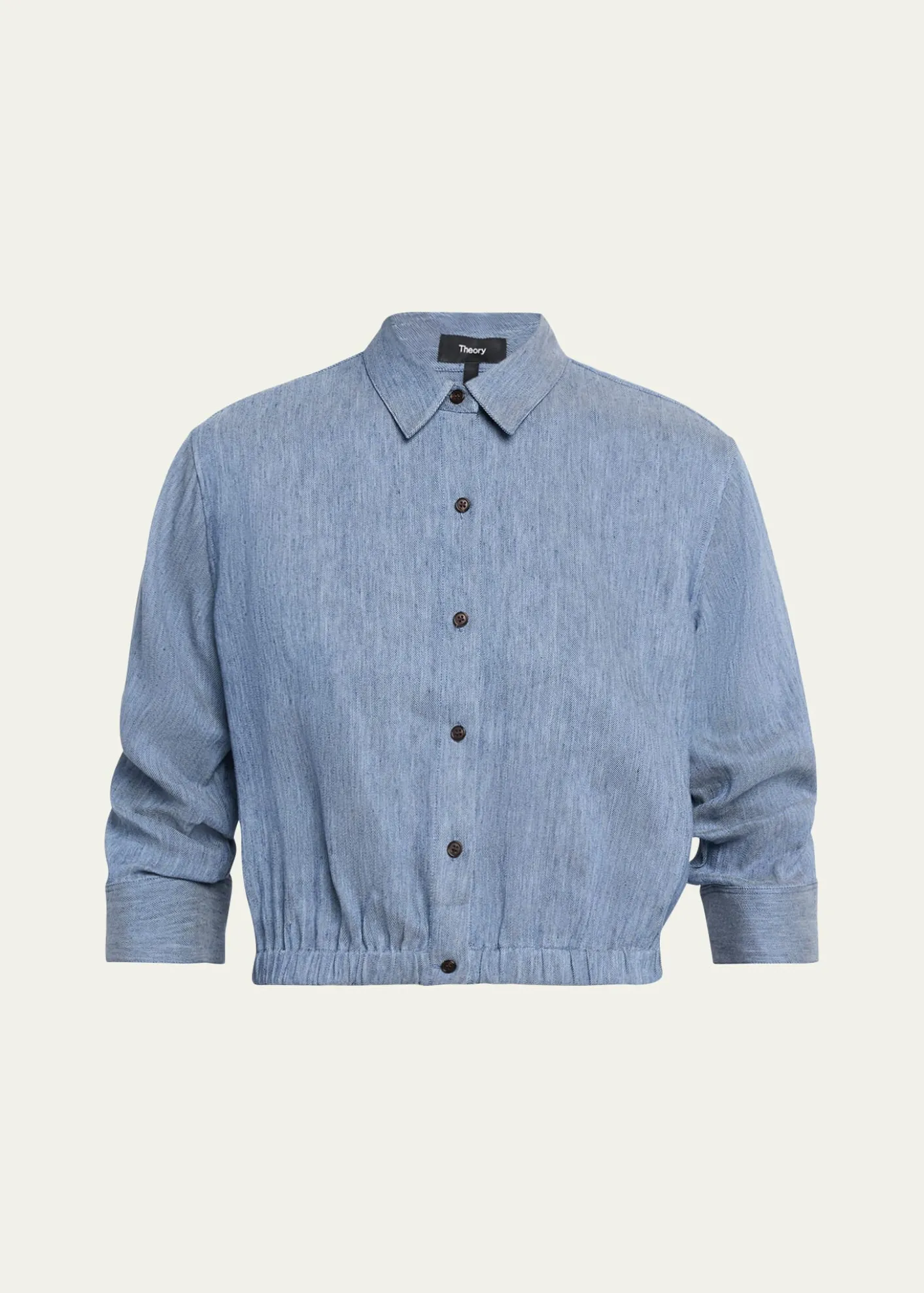 TheoryCropped Button-Front Shirt
