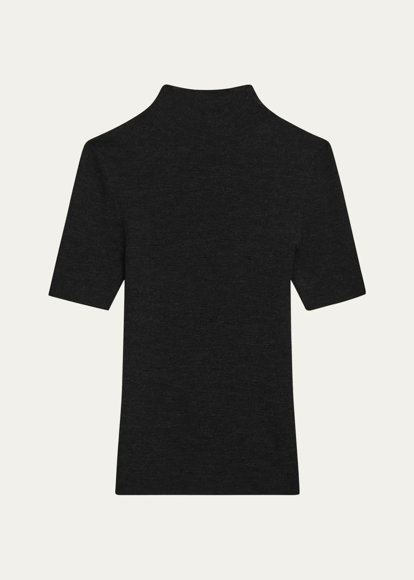 TheoryLeenda Regal Merino Wool Short-Sleeve Mock-Neck Top