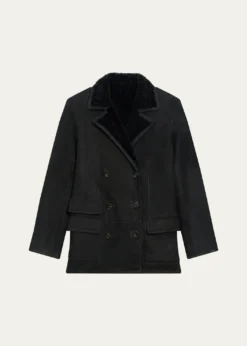 TheoryShearling Peacoat Blazer