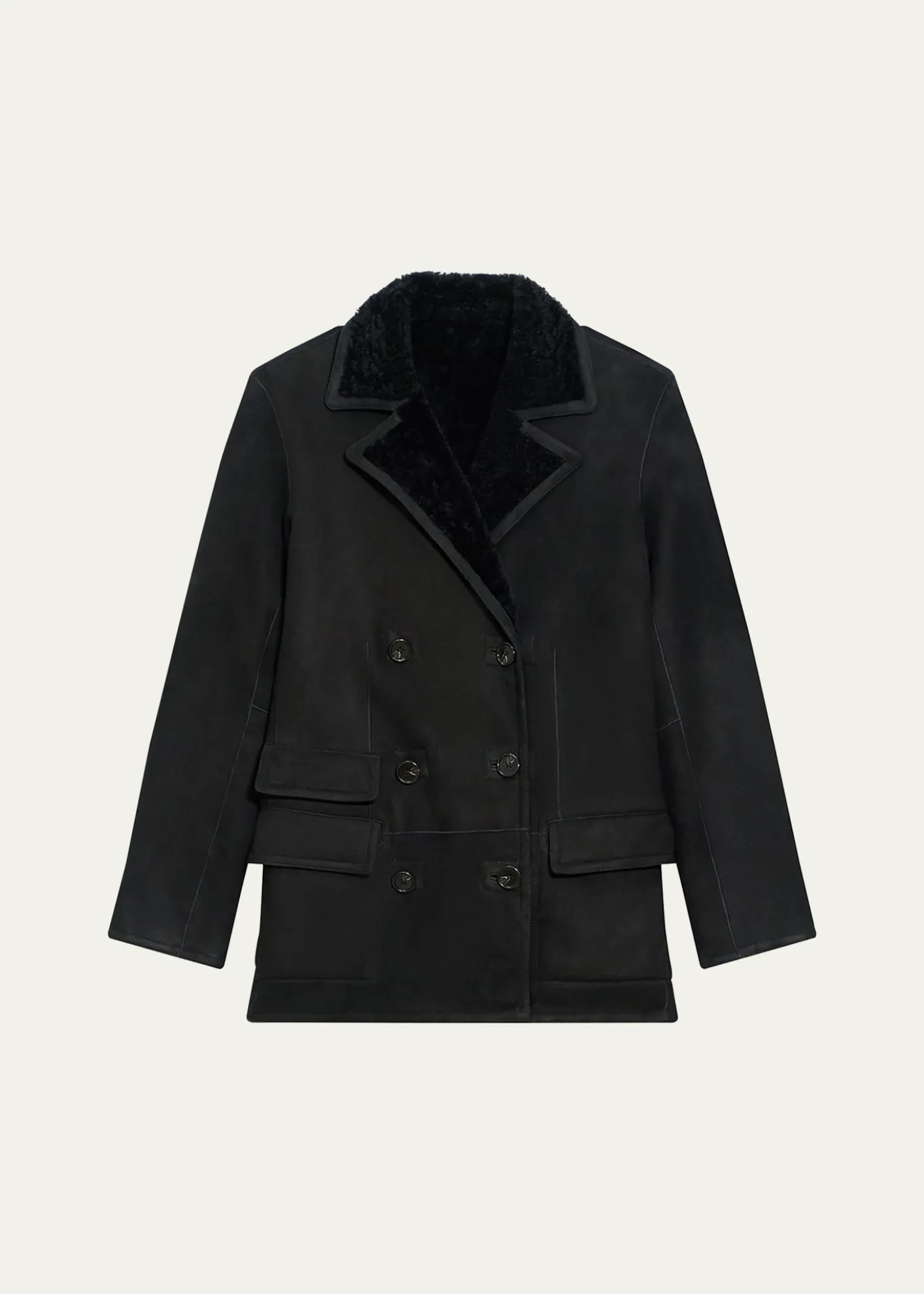 TheoryShearling Peacoat Blazer
