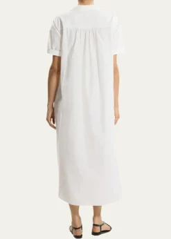 TheoryShort-Sleeve Poplin Popover Maxi Dress