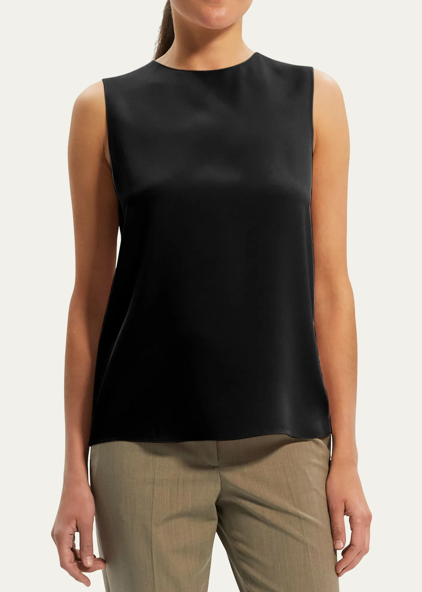 TheorySilk Straight Shell Top