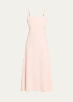 TheorySleeveless Square-Neck Seamed Midi Dress