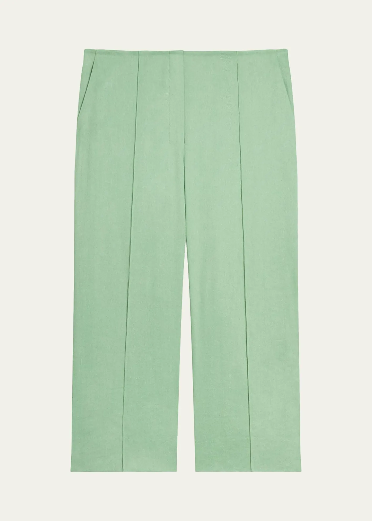 TheorySlit-Cuff Linen-Blend Capri Pants