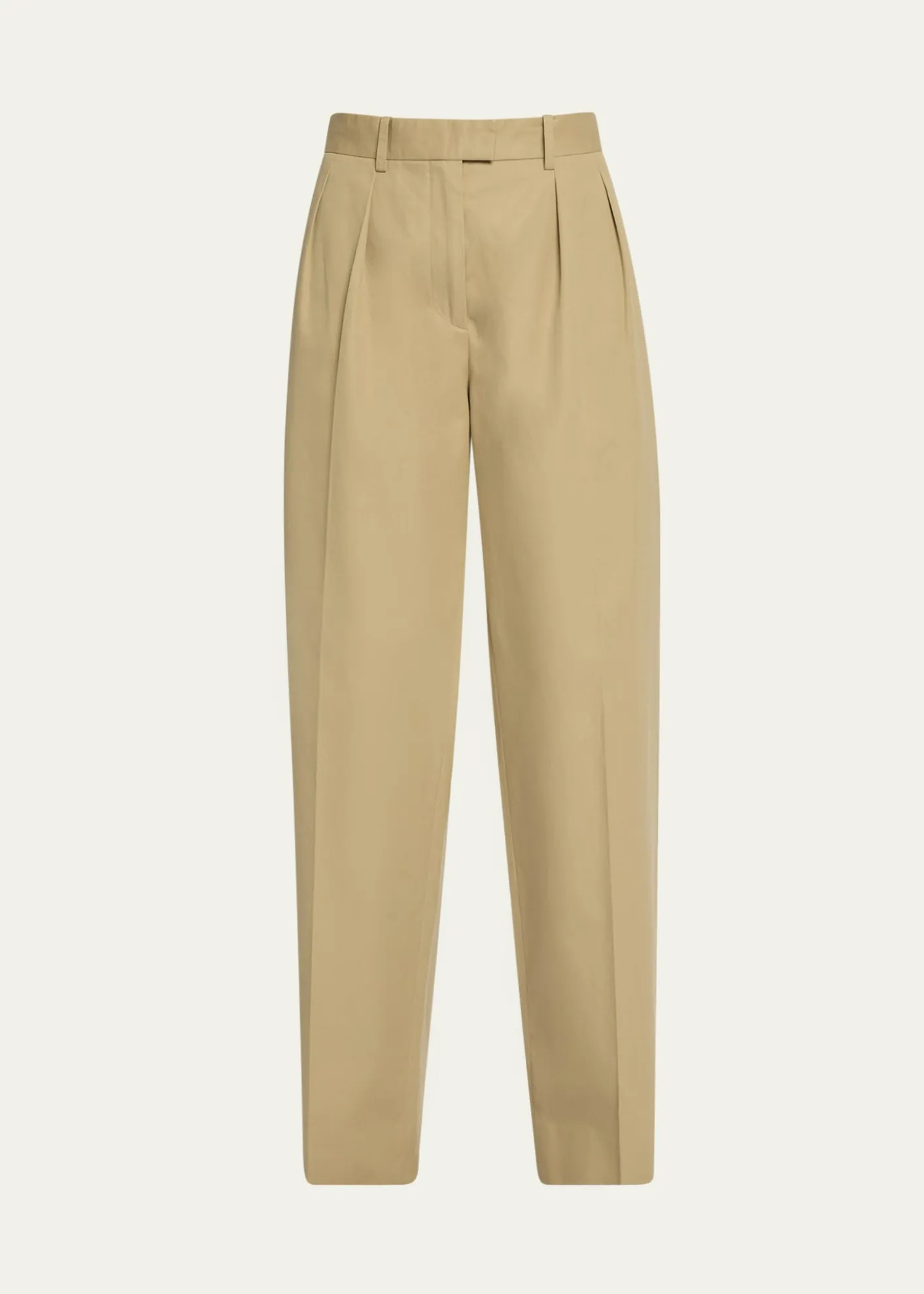 THE ROWAlfidis Pleated Straight-Leg Cotton-Cashmere Pants