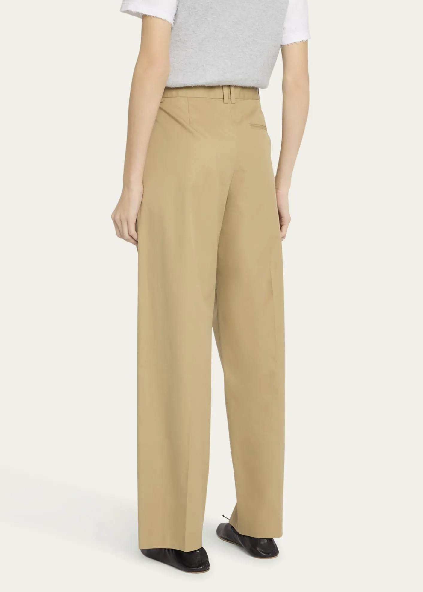 THE ROWAlfidis Pleated Straight-Leg Cotton-Cashmere Pants