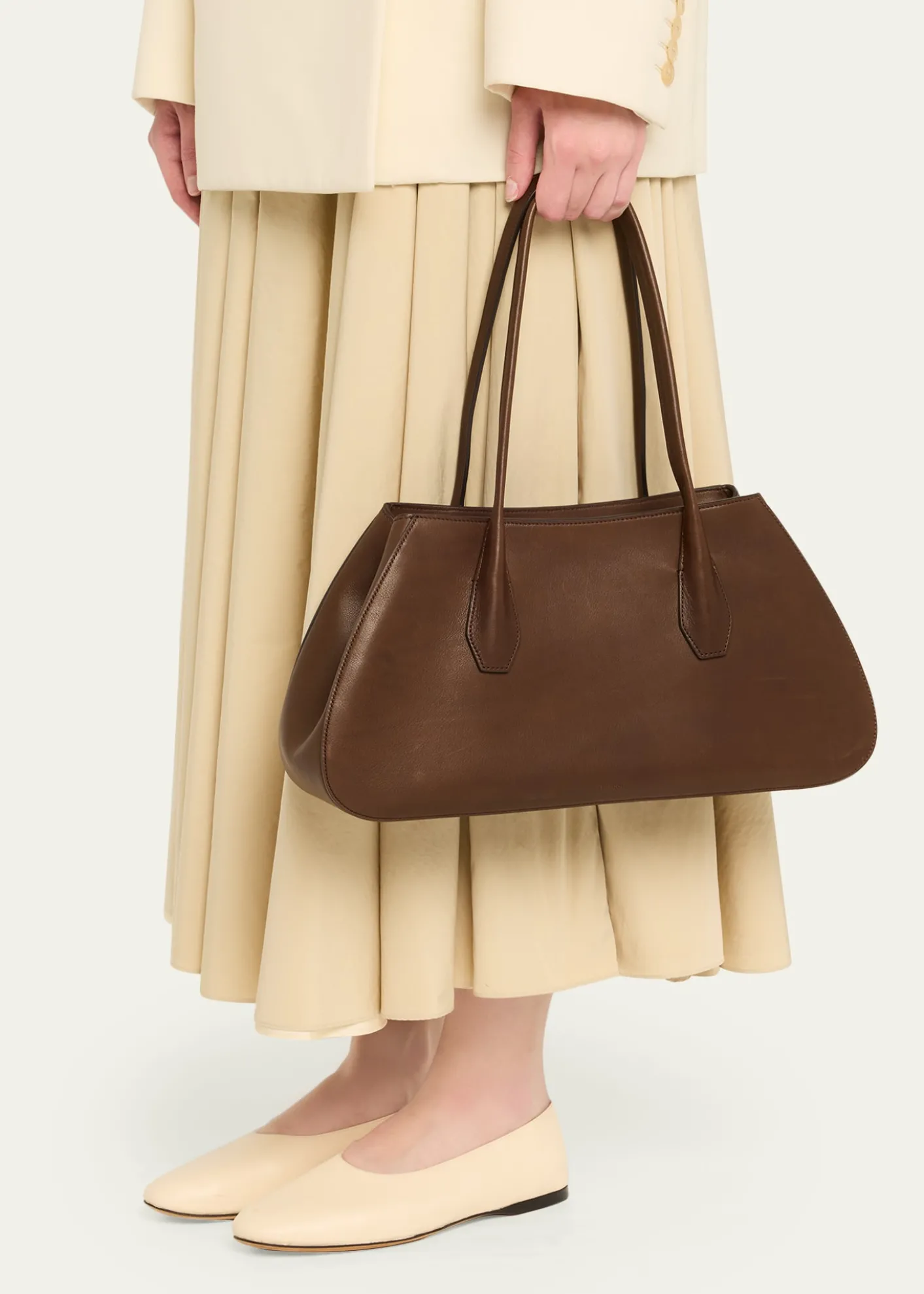 THE ROWAlger Geometric Shoulder Bag in Smooth Leather