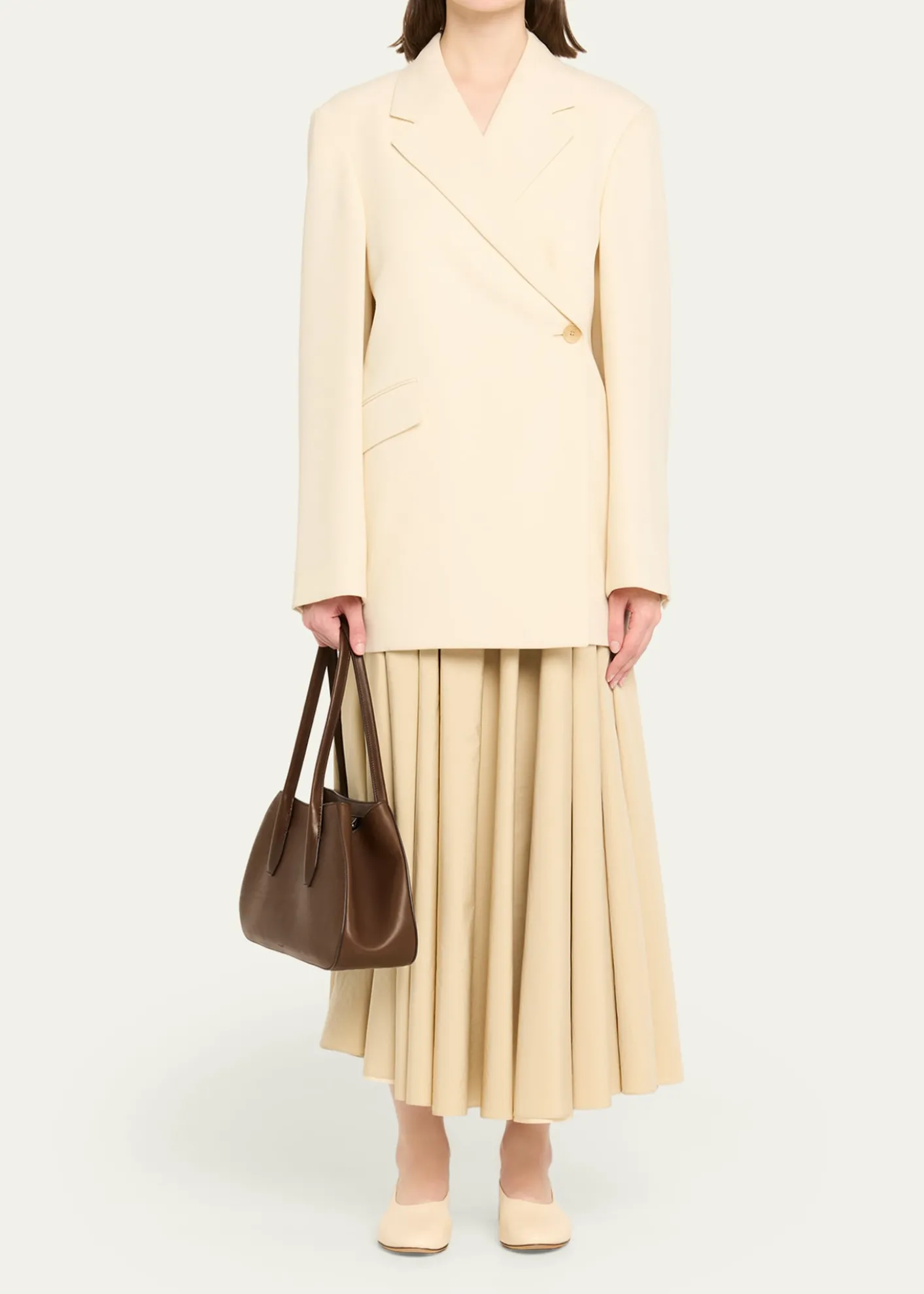 THE ROWAlger Geometric Shoulder Bag in Smooth Leather