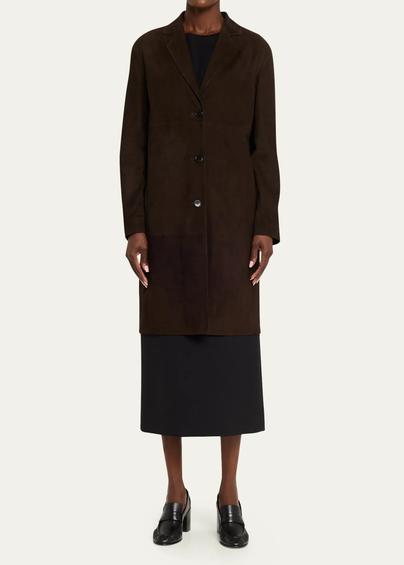 THE ROWBabilonia Suede Belted Single-Breasted Coat