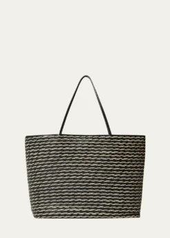 THE ROWBeau Tote Bag in Raffia & Leather