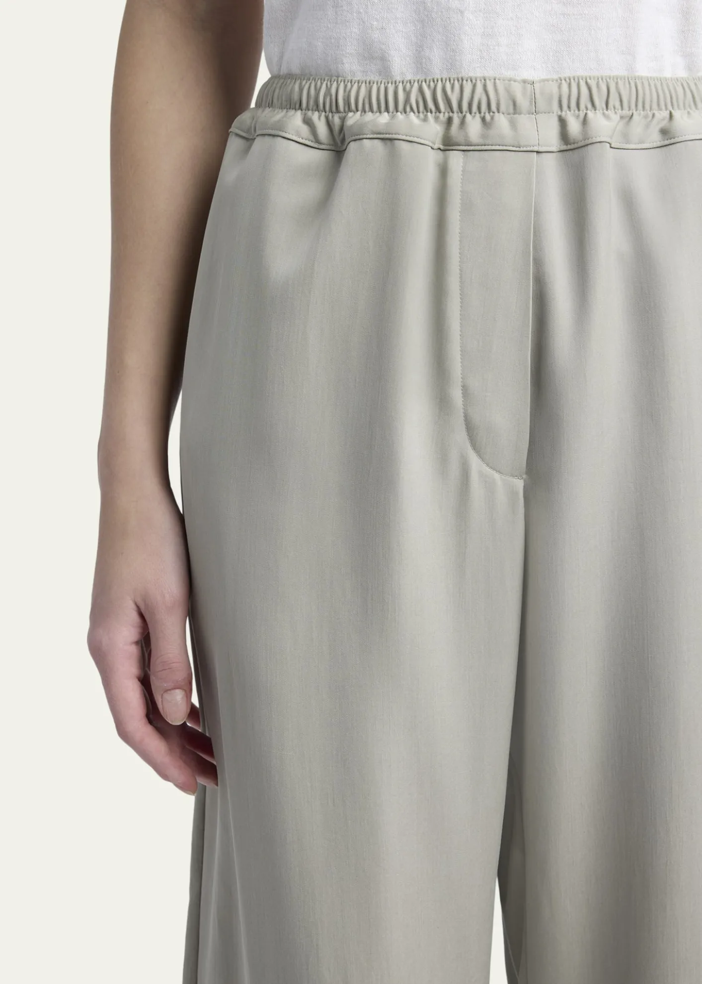 THE ROWDuvain Silk Straight-Leg Pull-On Pants