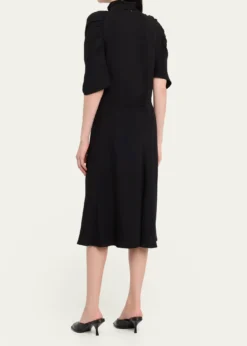 THE ROWEmmeline Short-Sleeve Silk Midi Dress