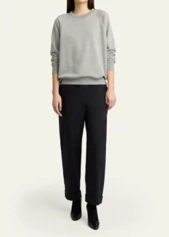 THE ROWEulalia Cotton & Cashmere Crewneck Sweater