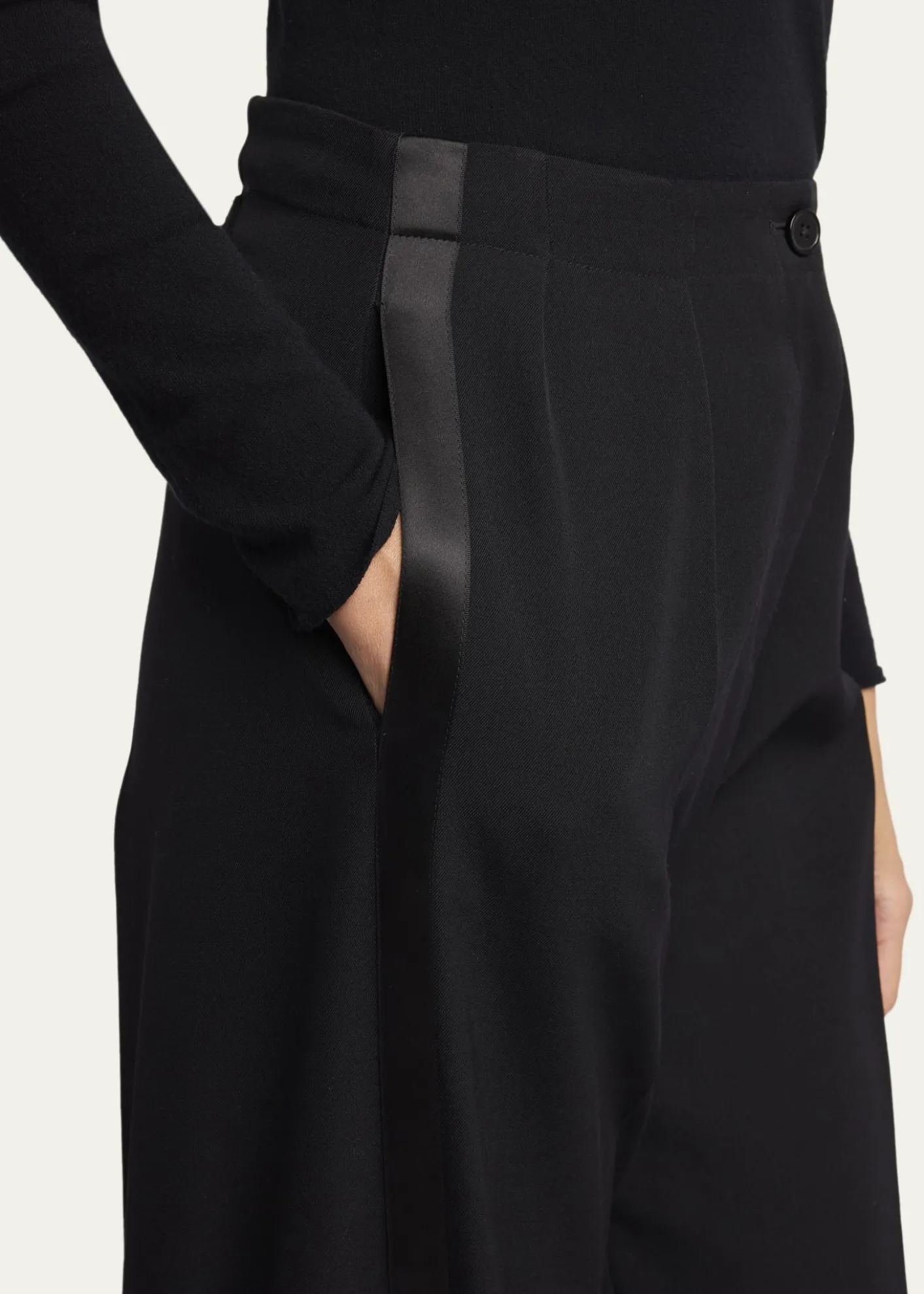 THE ROWFelicita Double Pleated Wide-Leg Tuxedo Pants