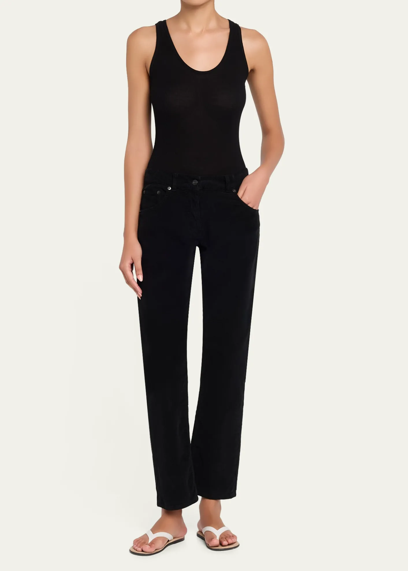 THE ROWFima Corduroy Slim-Leg Ankle Pants