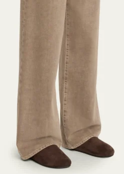 THE ROWHudson Shearling-Lined Suede Slide Mules