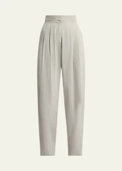 THE ROWIven Low-Rise Crinkled Barrel-Leg Pants