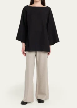 THE ROWJunia Boat-Neck Linen Top