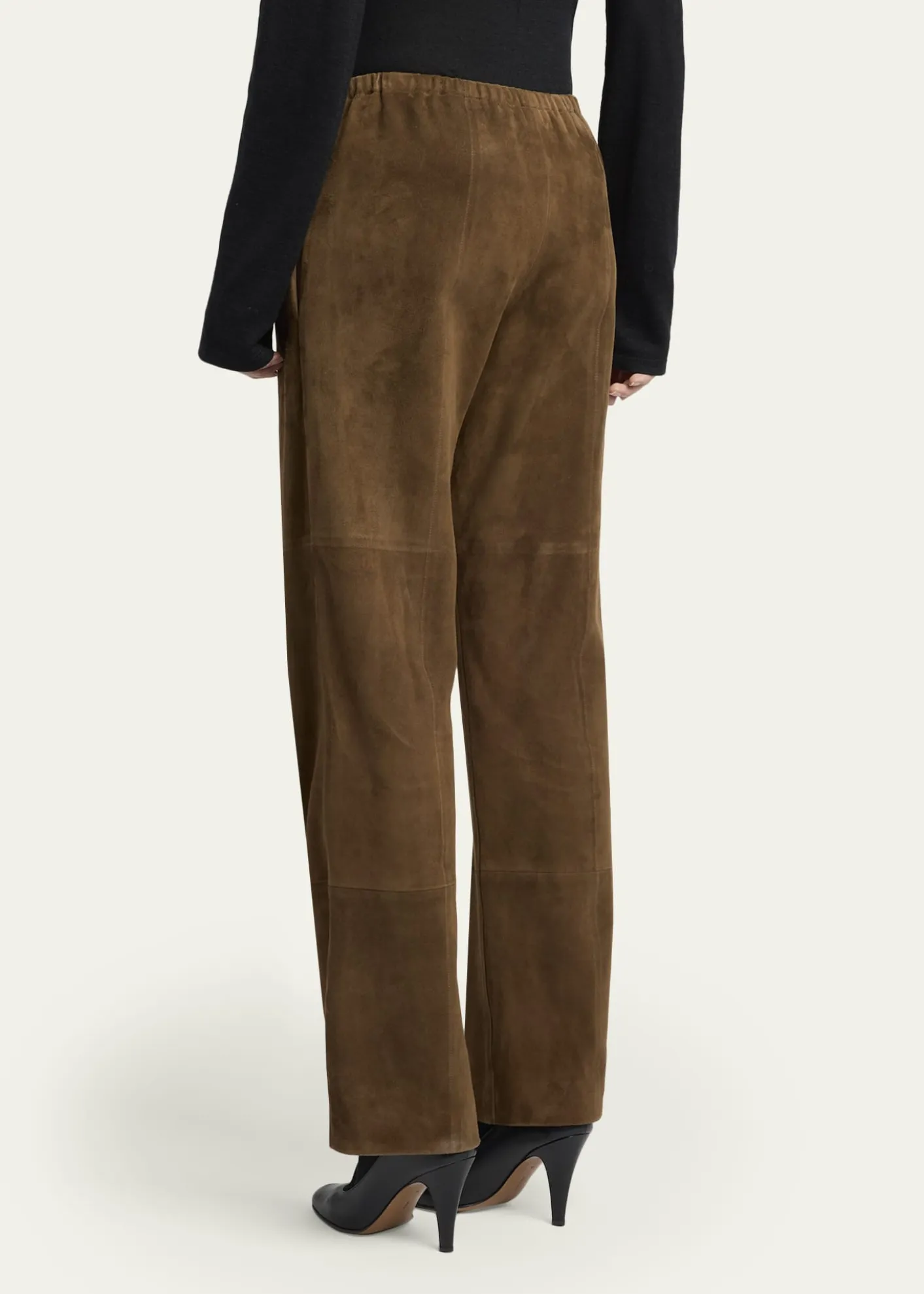 THE ROWKenan Suede Straight-Leg Pull-On Pants