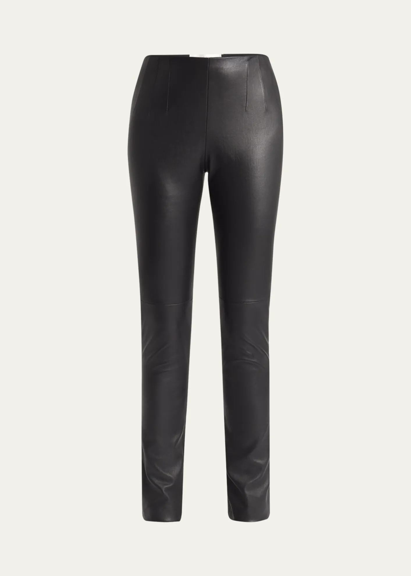 THE ROWLakun Leather Skinny-Leg Slit-Hem Pants