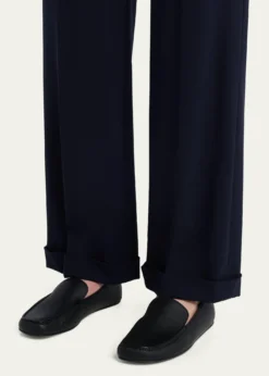 THE ROWLeo Grained Leather Slippers